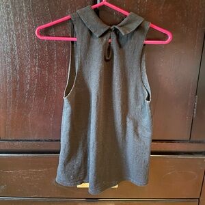 Topshop black collared sleeveless top